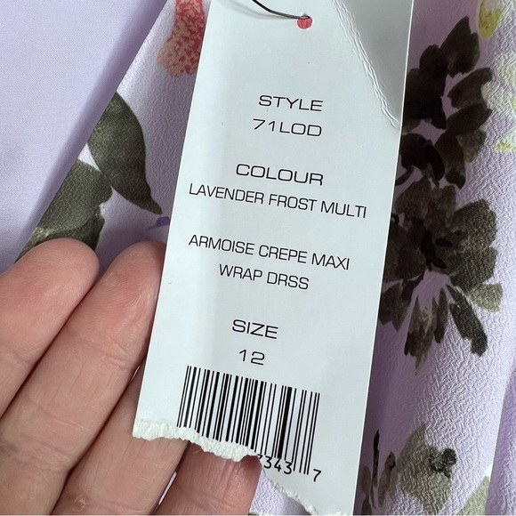 FRENCH CONNECTION Amoise Crepe Lavender Frost Floral Maxi Wrap Dress - Picture 8 of 10